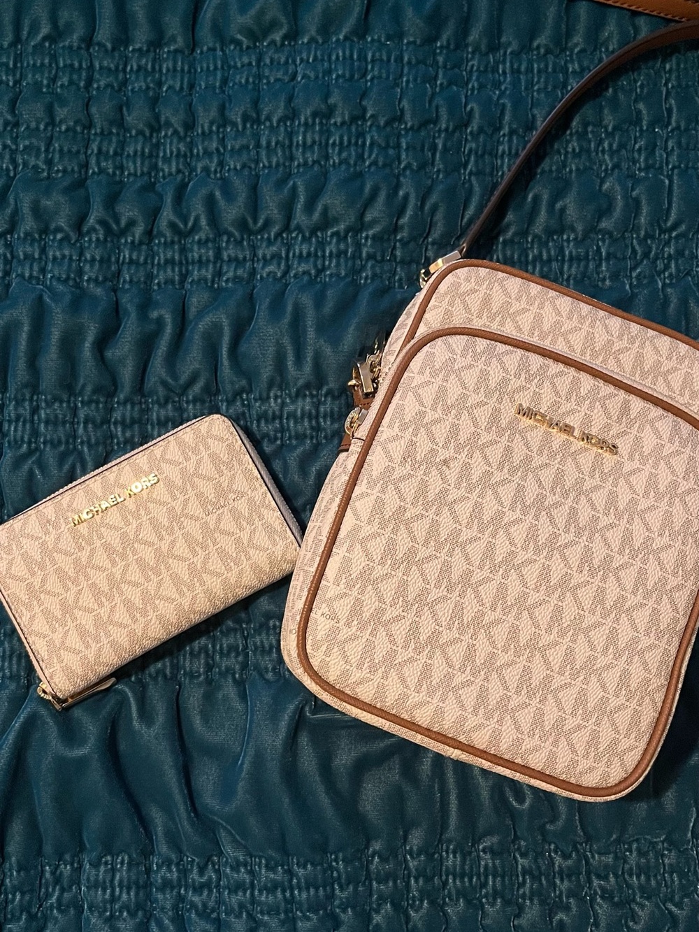Michael Kors Signature Crossbody Bag with Matching Wallet